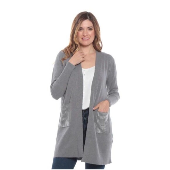 Kobi Halperin Phoebe Long Cardigan Sweater M Sequin Pockets Glam Holiday Party - Picture 1 of 10